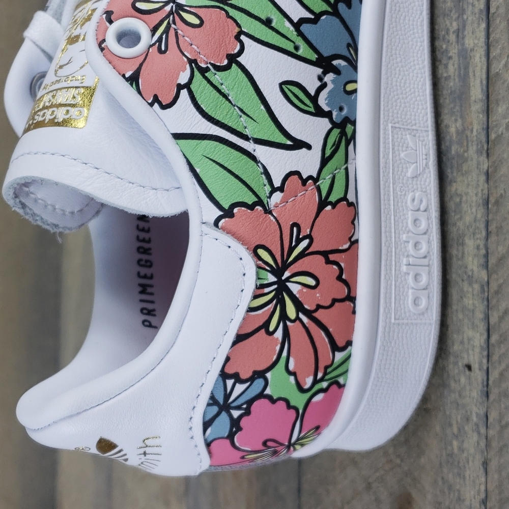 adidas Women's Stan Smith Leather All Over Floral Print Sneakers - Picture 9 of 11